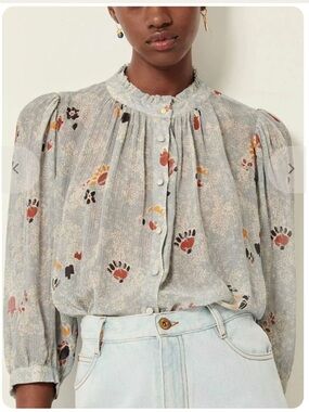 Sessun Lyllia Button Down Blouse In Sky Sonata Large